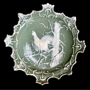 Rare Early 20th Century Schafer Vater Jasperware Plaque Grouse Partridge Bird